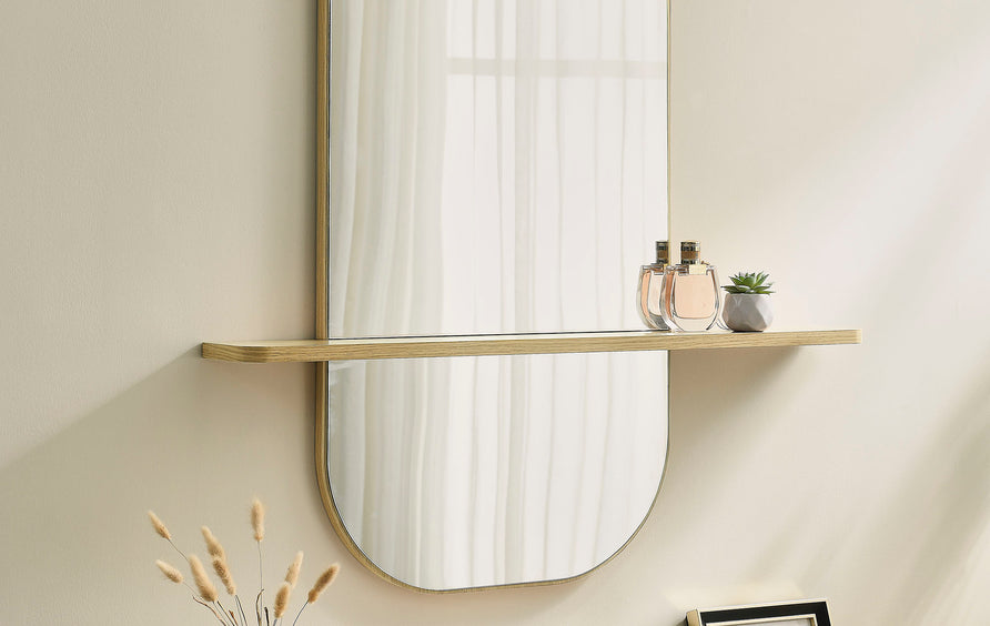 Ursa Large Oval Mirror in Oak