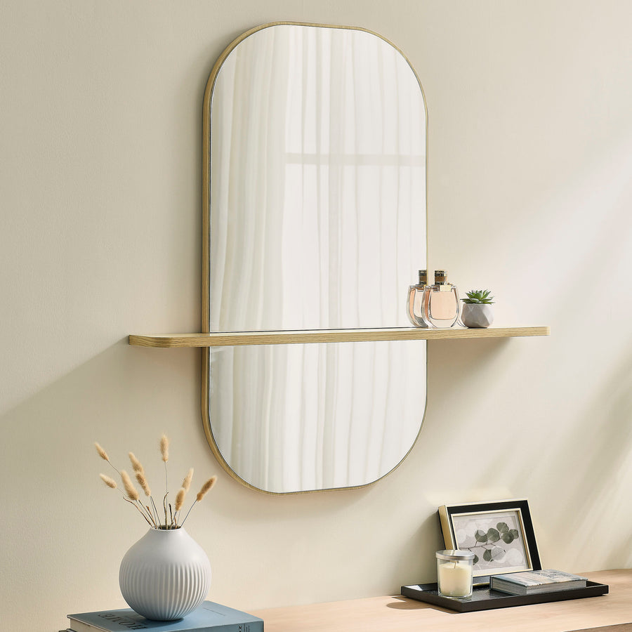 Ursa Large Oval Mirror in Oak