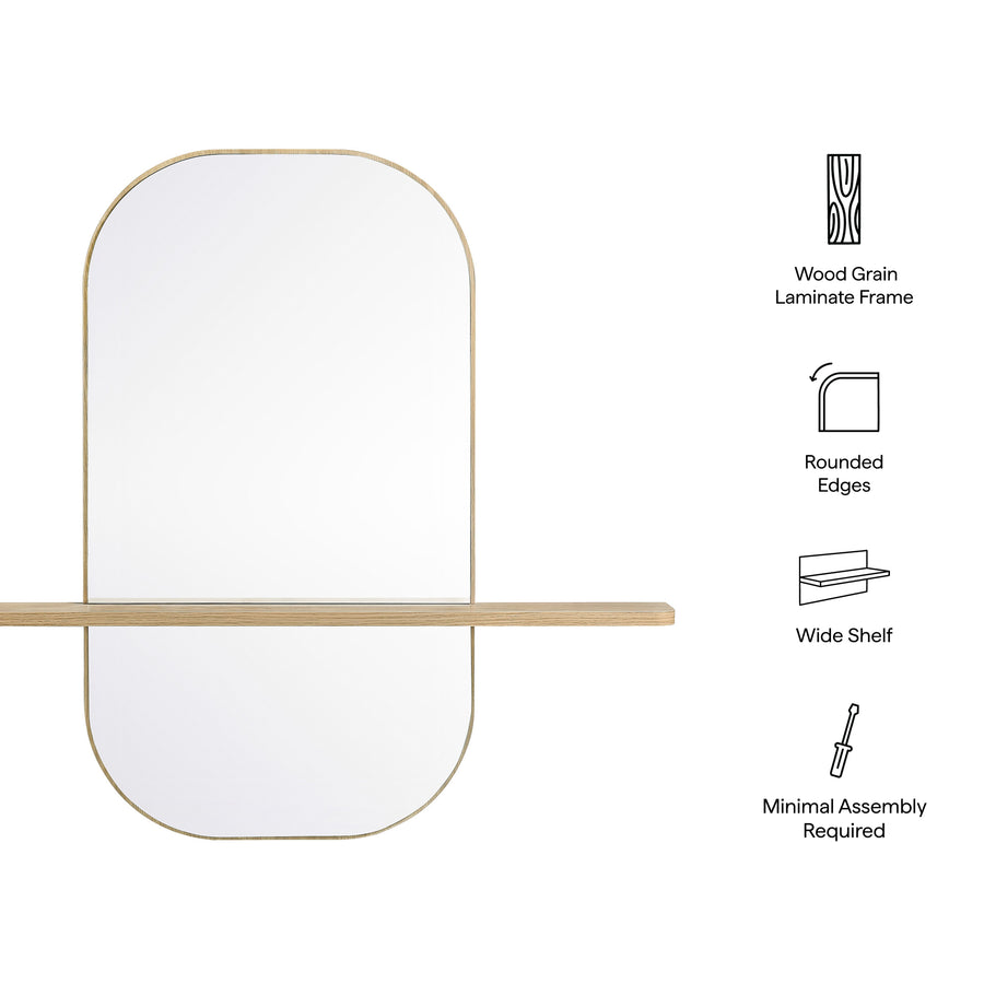 Ursa Large Oval Mirror in Oak