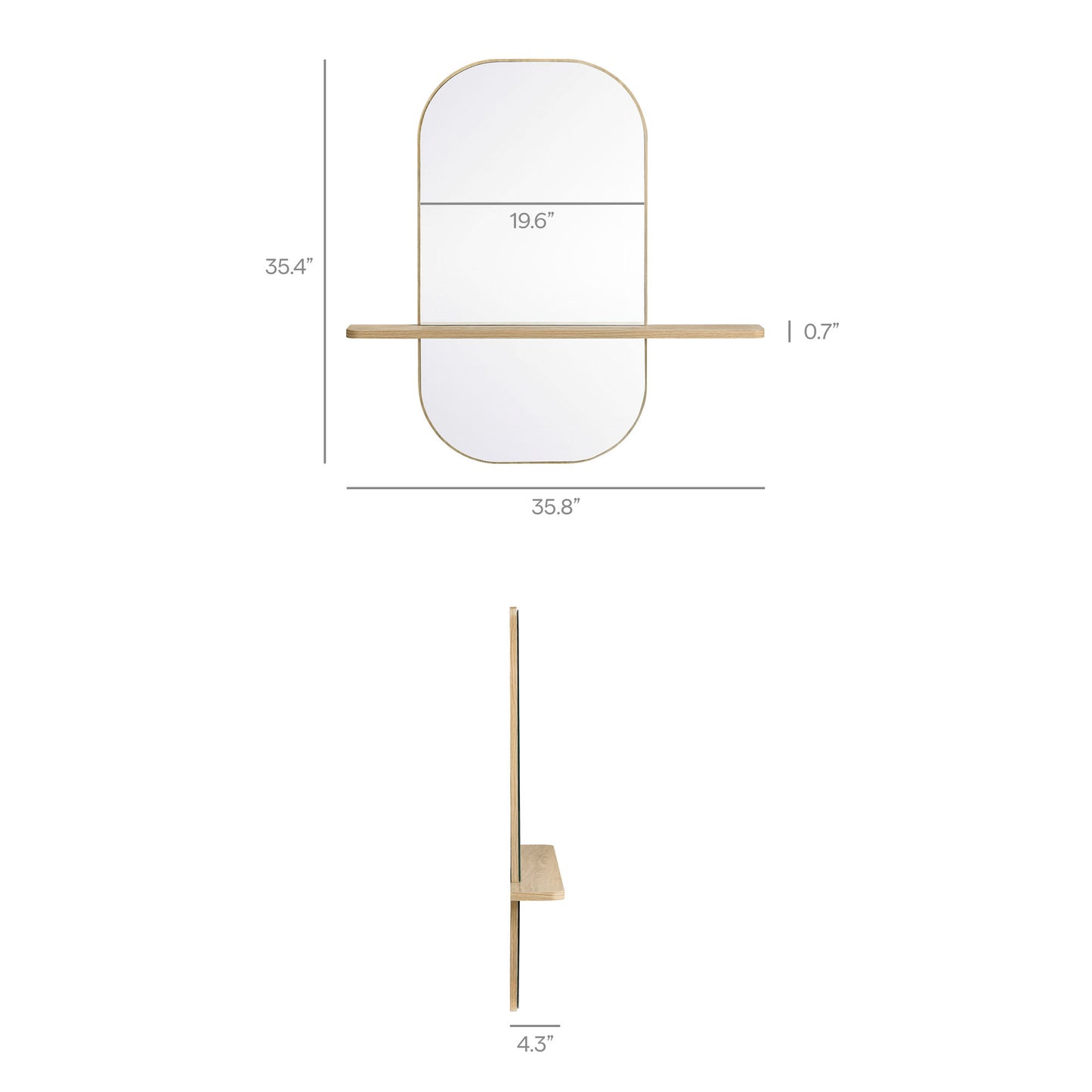 Solstice Large Oval Mirror by Furniture for America
