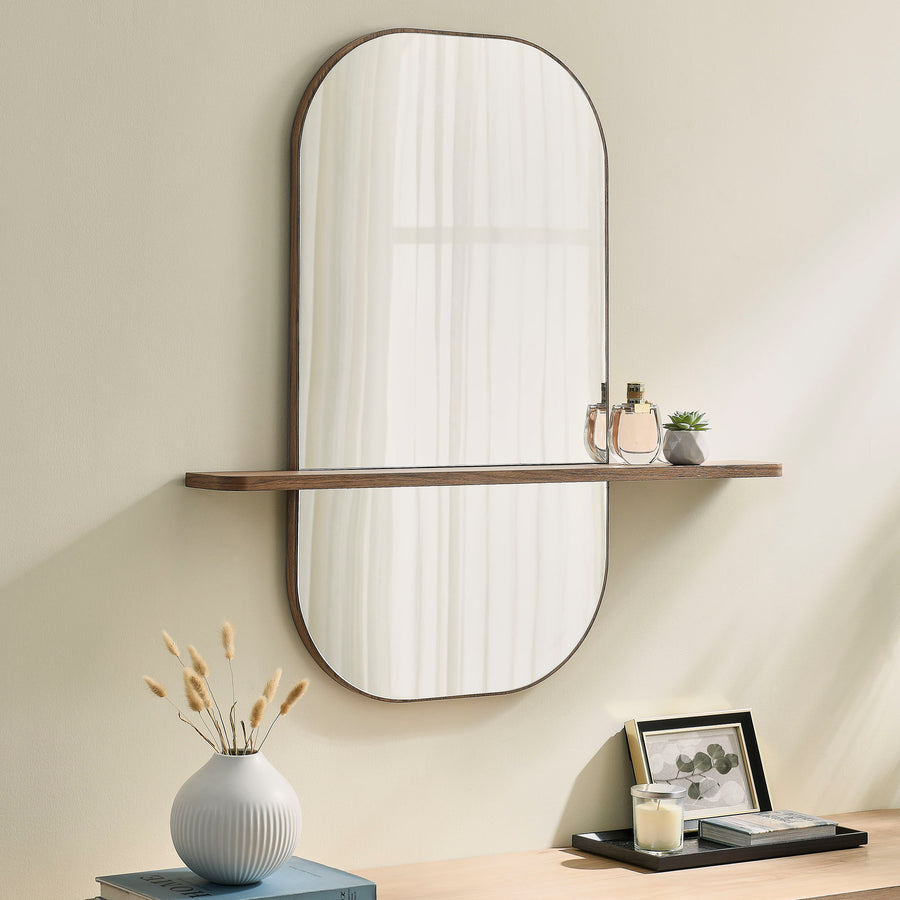 Ursa Large Oval Mirror in Walnut