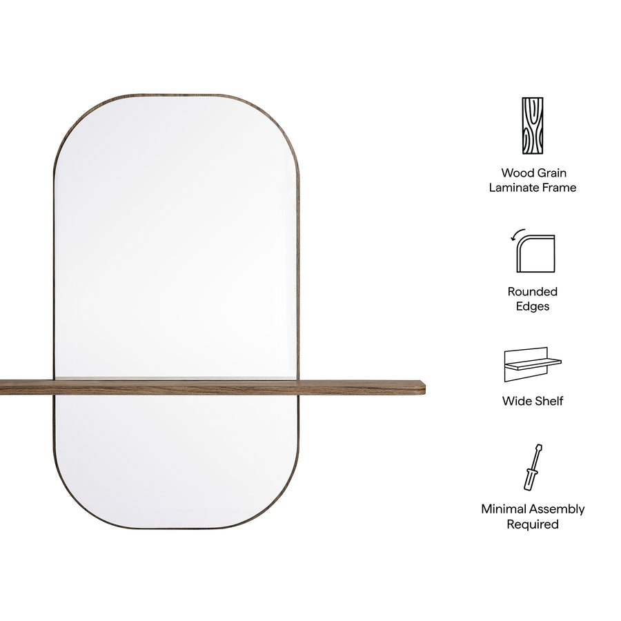 Ursa Large Oval Mirror in Walnut
