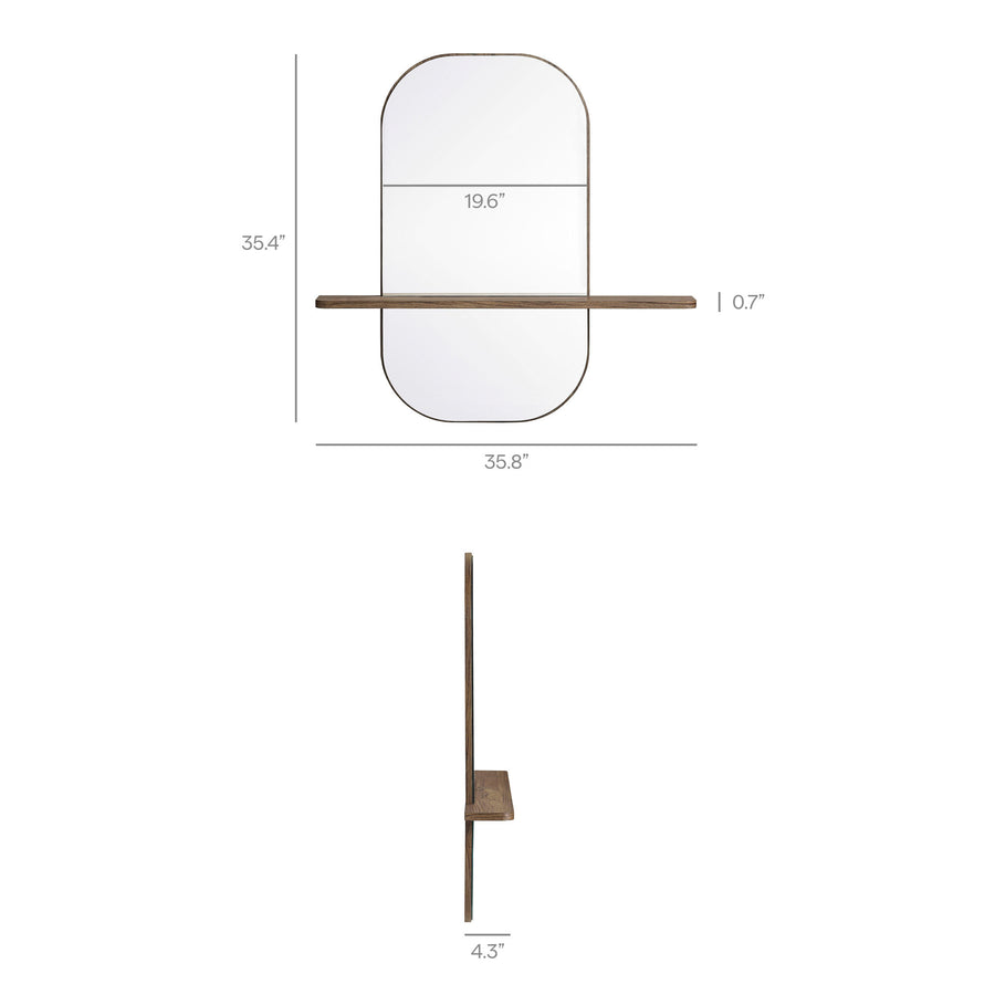 Ursa Large Oval Mirror in Walnut