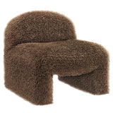 Comillas Faux Fur Accent Chair in Brown
