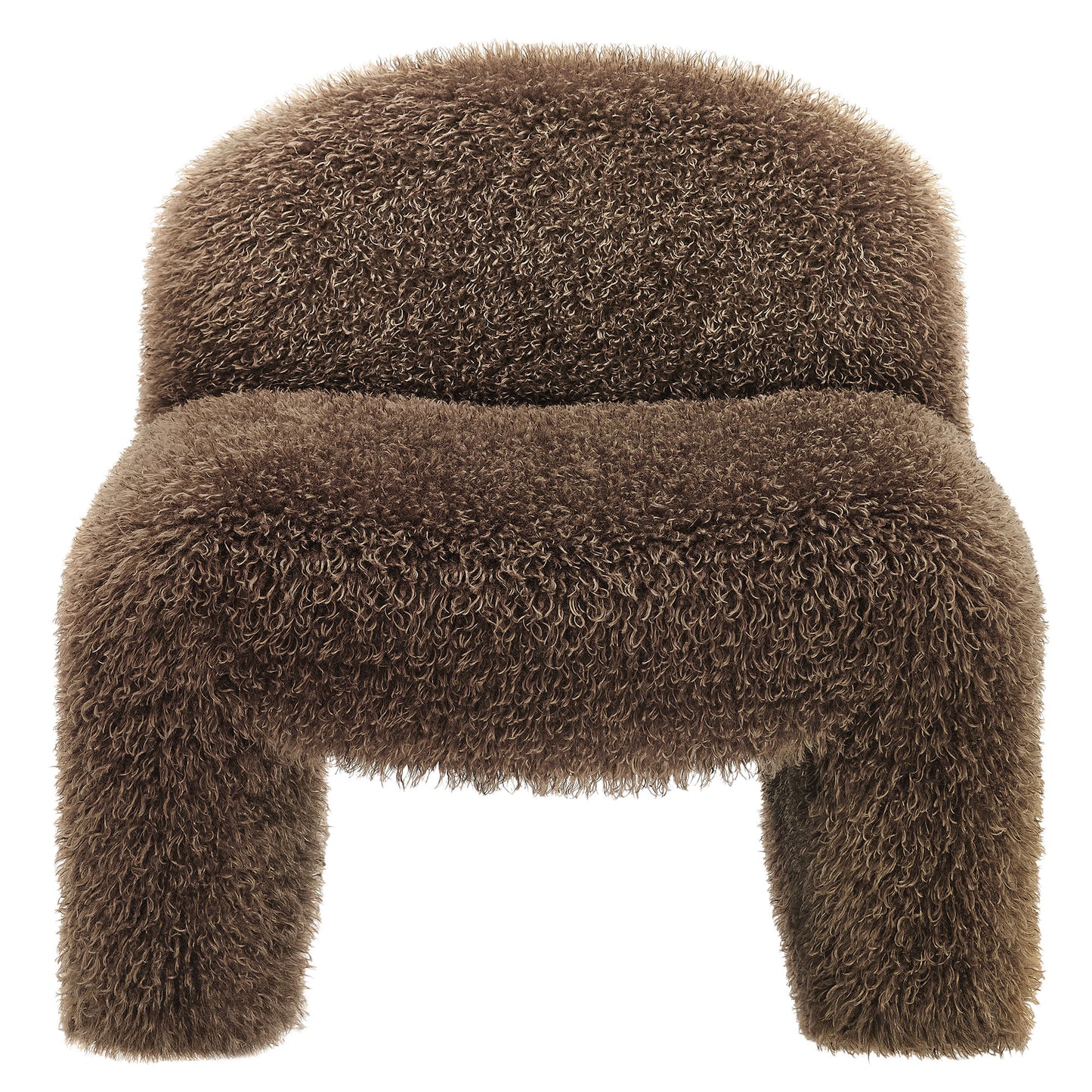 Comillas Faux Fur Accent Chair in Brown
