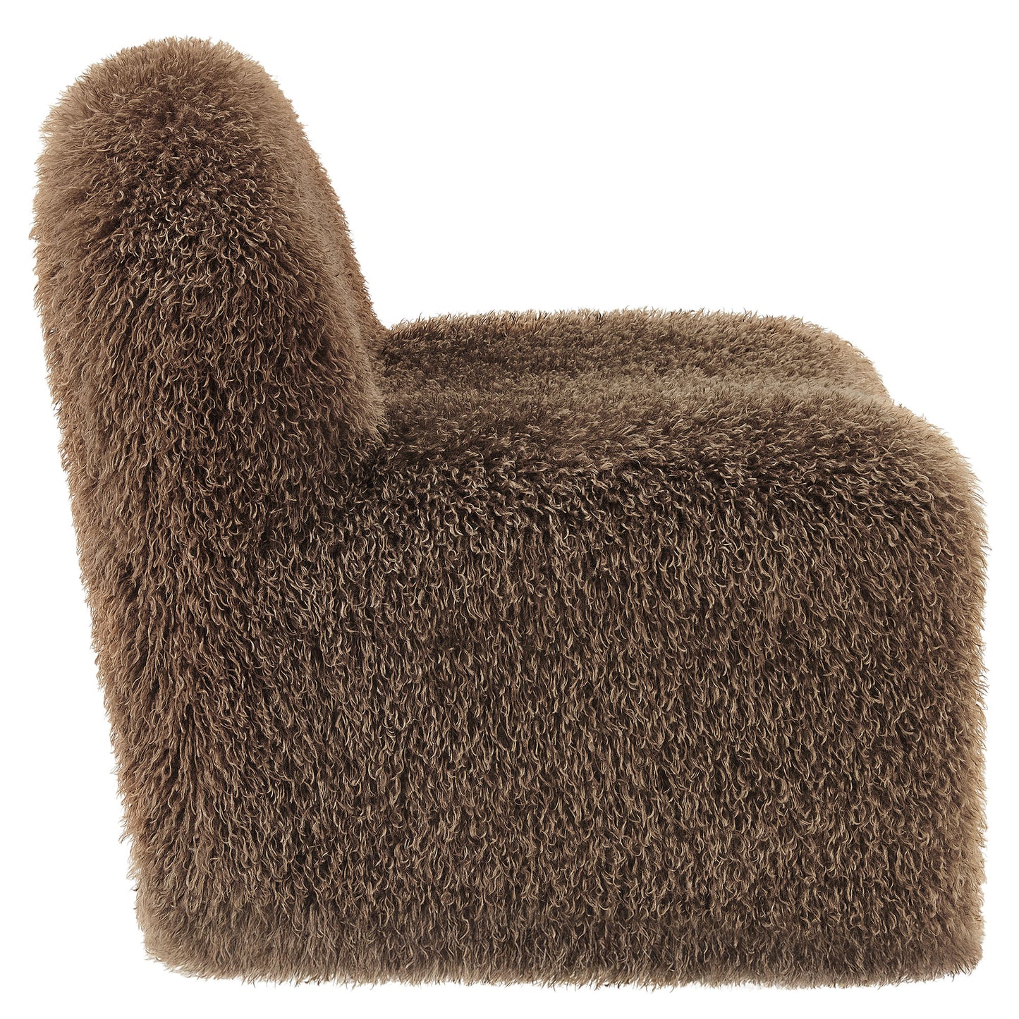 Comillas Faux Fur Accent Chair in Brown