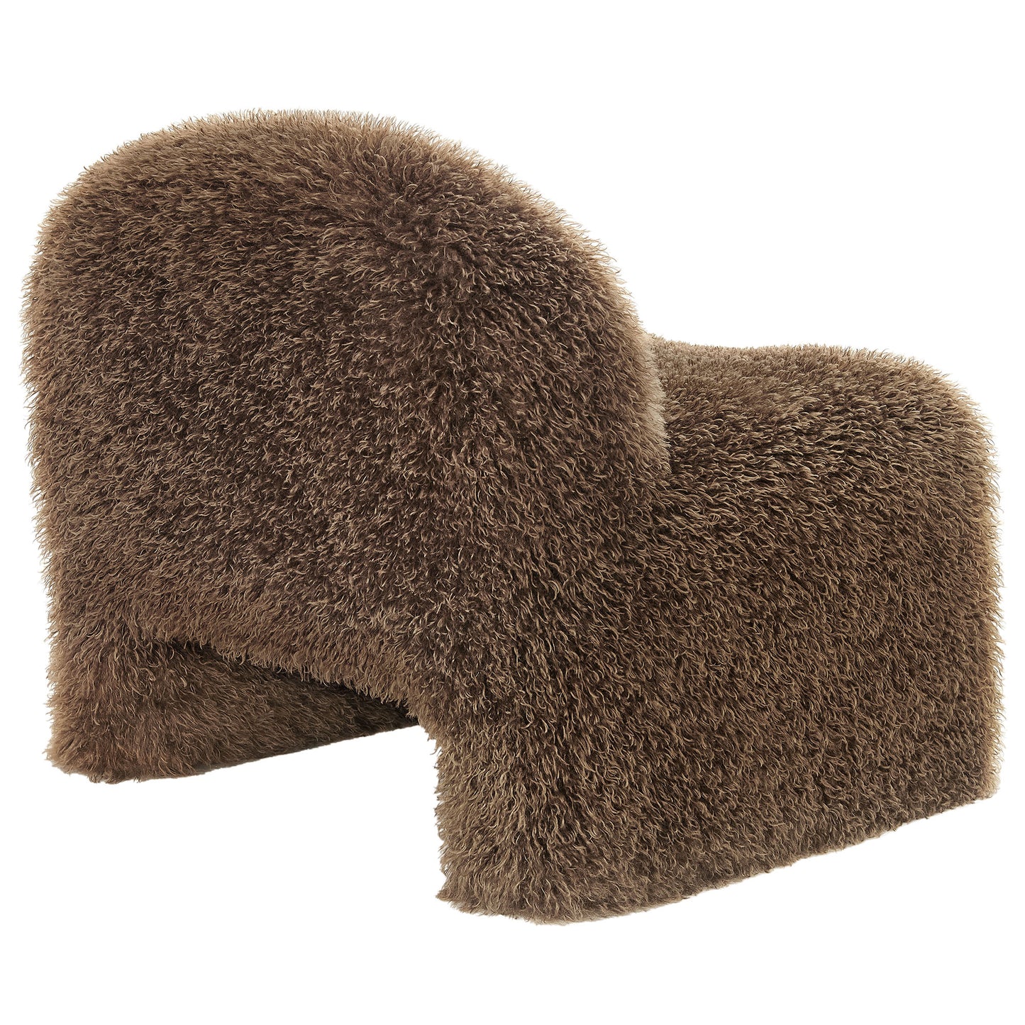 Comillas Faux Fur Accent Chair in Brown