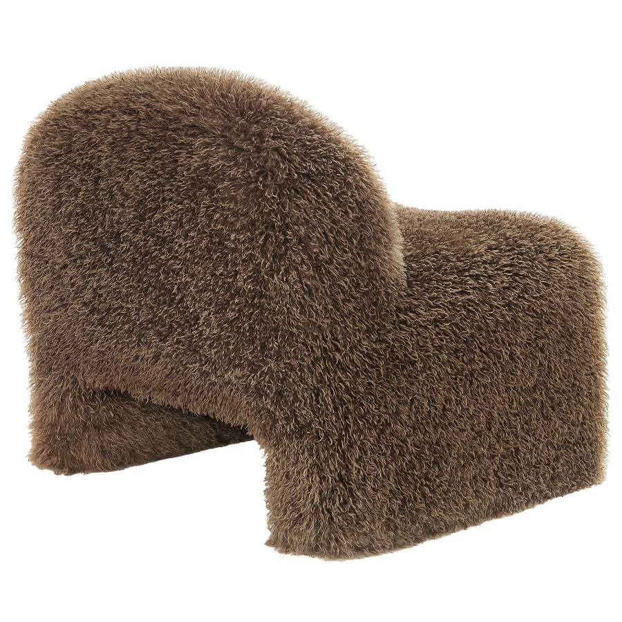 Comillas Faux Fur Accent Chair in Brown
