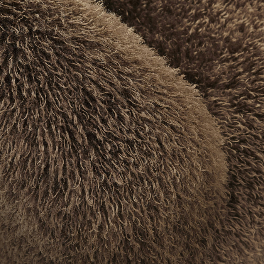 Comillas Faux Fur Accent Chair in Brown