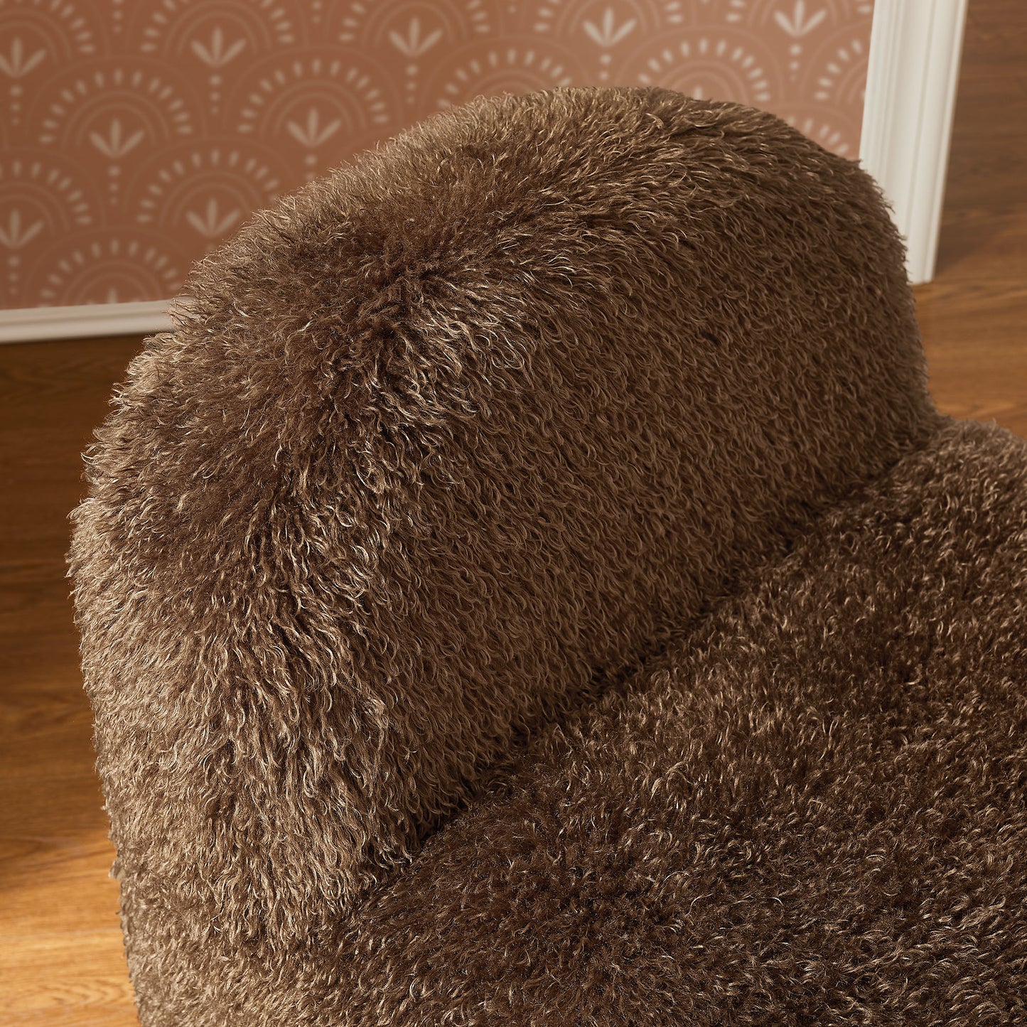 Comillas Faux Fur Accent Chair in Brown