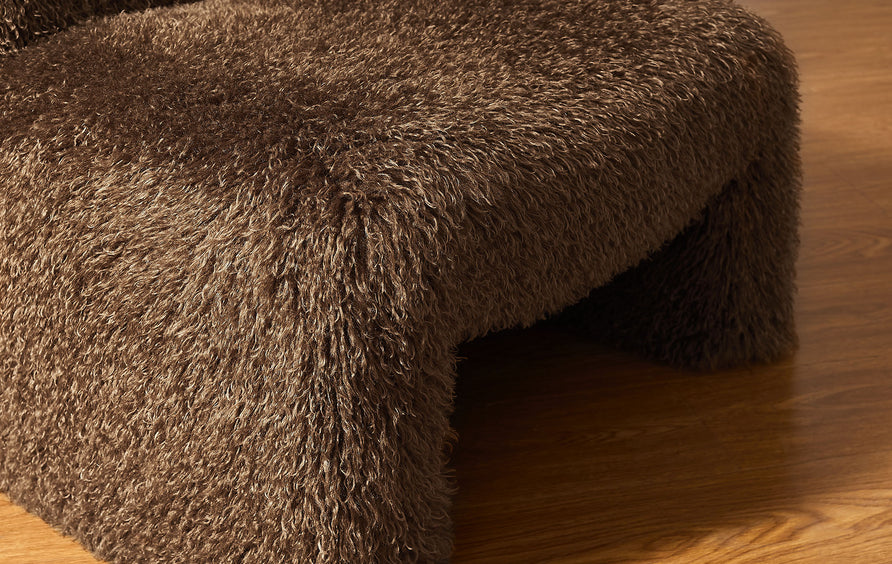 Comillas Faux Fur Accent Chair in Brown