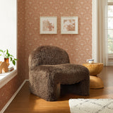 Comillas Faux Fur Accent Chair in Brown