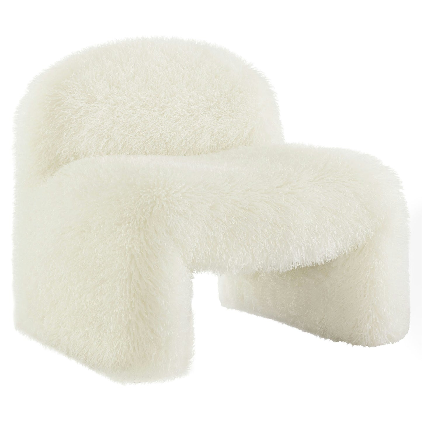 Comillas Faux Fur Accent Chair in White