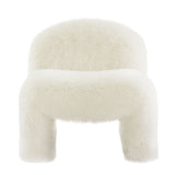 Comillas Faux Fur Accent Chair in White