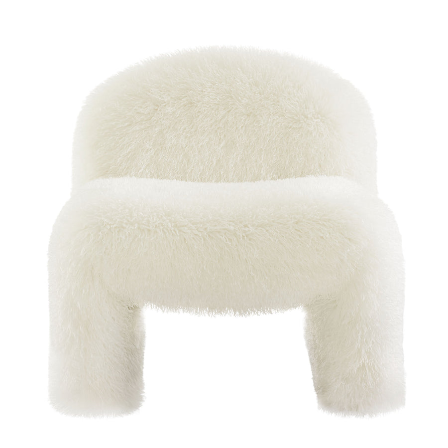 Comillas Faux Fur Accent Chair in White