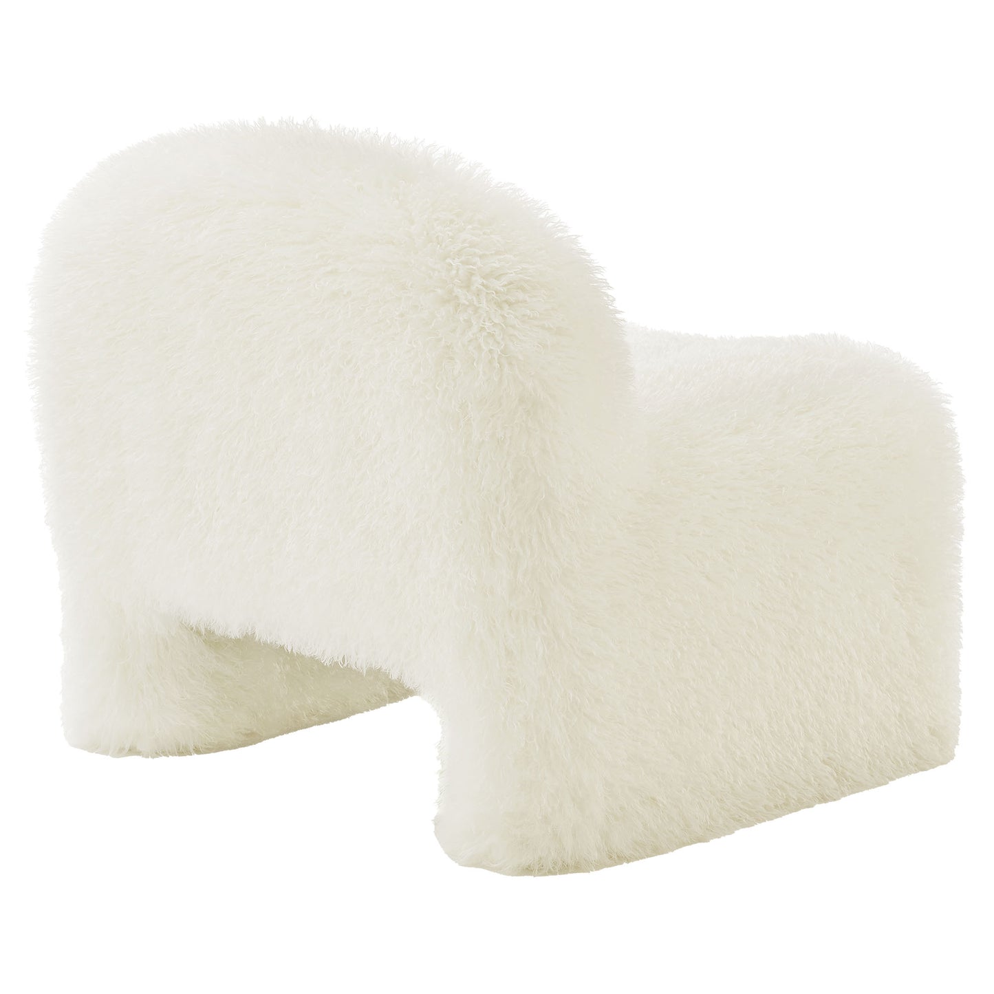 Comillas Faux Fur Accent Chair in White