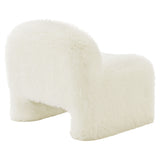 Comillas Faux Fur Accent Chair in White