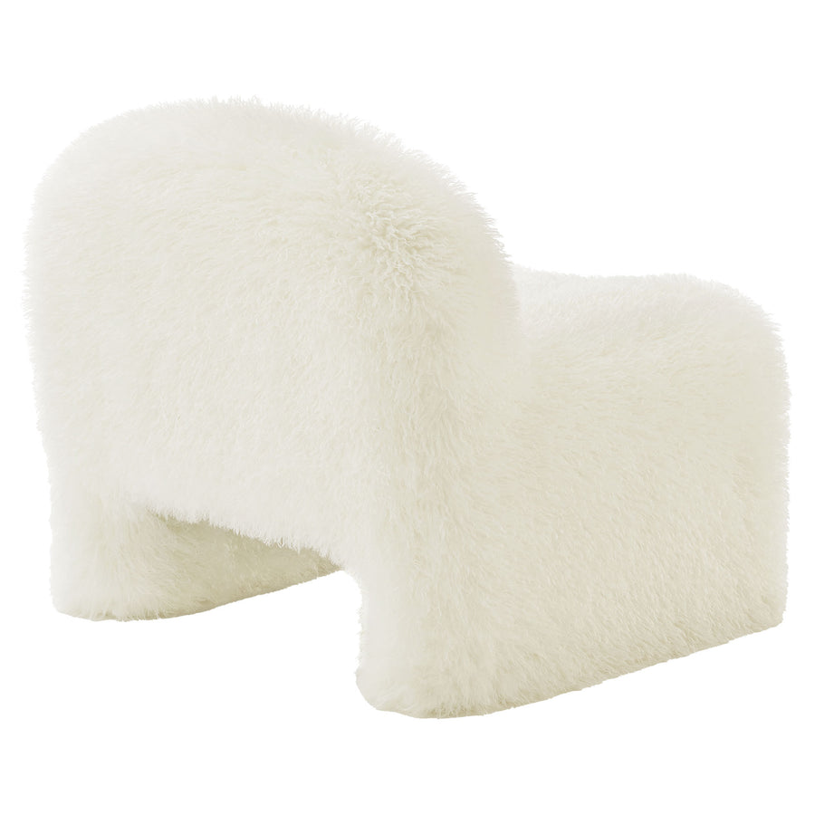 Comillas Faux Fur Accent Chair in White