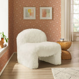 Comillas Faux Fur Accent Chair in White