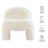 Comillas Faux Fur Accent Chair in White
