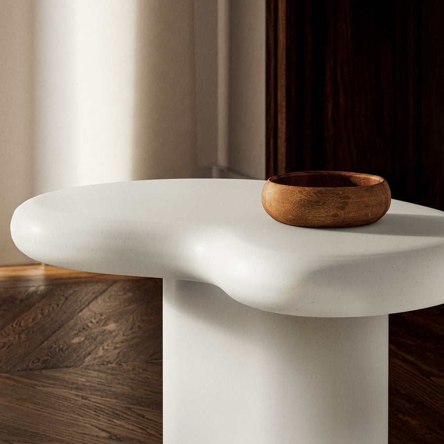 Wade Outdoor Patio Side Table in White