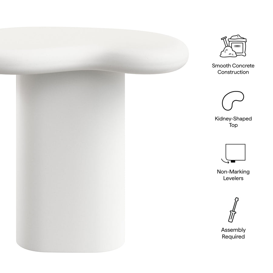 Wade Outdoor Patio Side Table in White