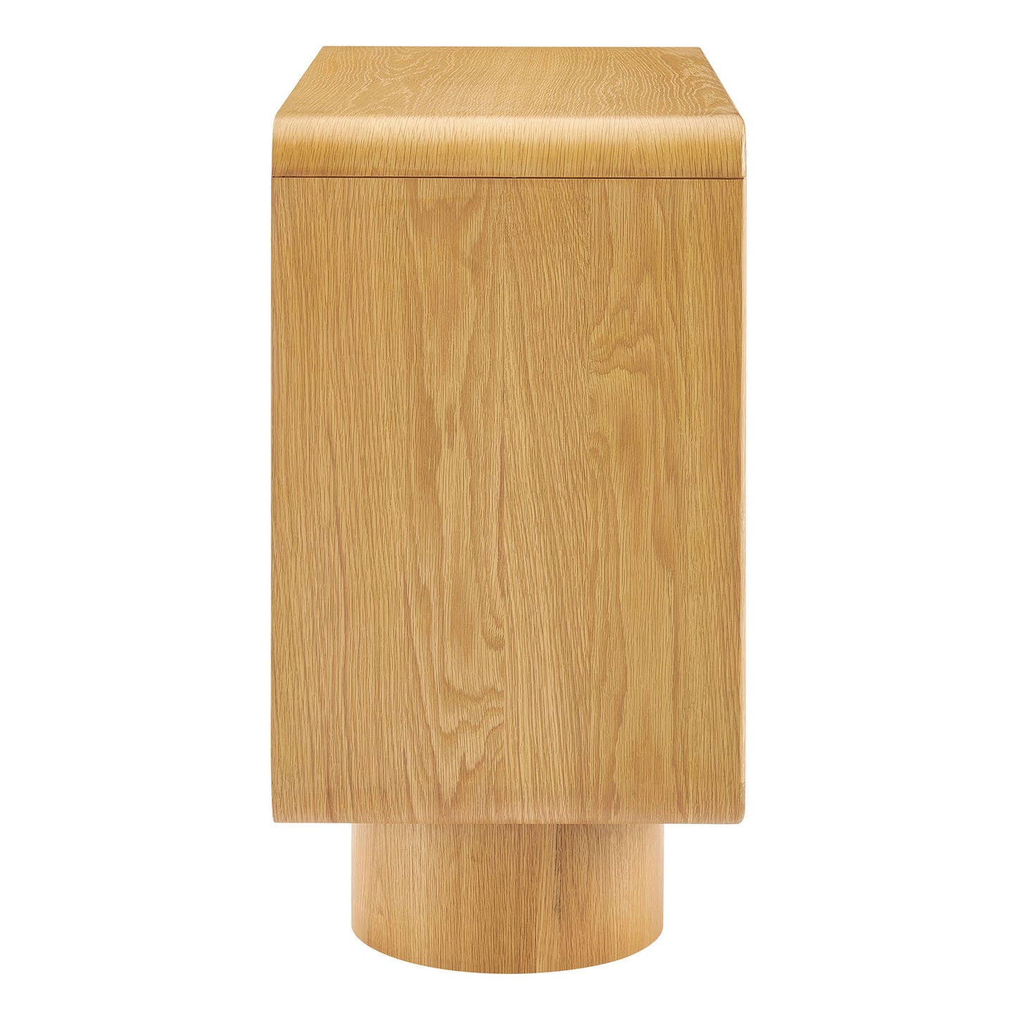 Cassia 2-Door Curved Wood Accent Cabinet in Oak