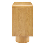 Cassia 2-Door Curved Wood Accent Cabinet in Oak