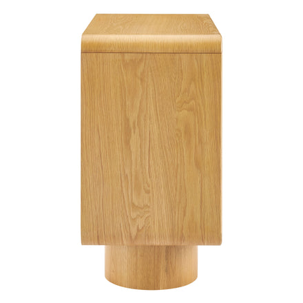 Lumo 2-Door Curved Wood Accent Cabinet in Oak