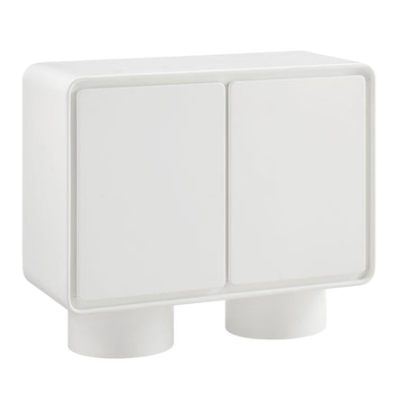 Lumo 2-Door Curved Wood Accent Cabinet in White
