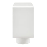 Cassia 2-Door Curved Wood Accent Cabinet in White