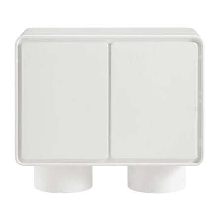 Lumo 2-Door Curved Wood Accent Cabinet in White