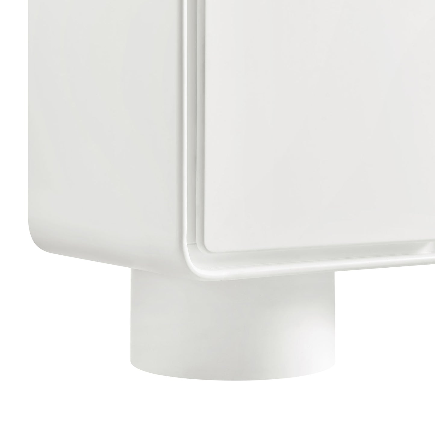 Cassia 2-Door Curved Wood Accent Cabinet in White