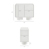 Cassia 2-Door Curved Wood Accent Cabinet in White