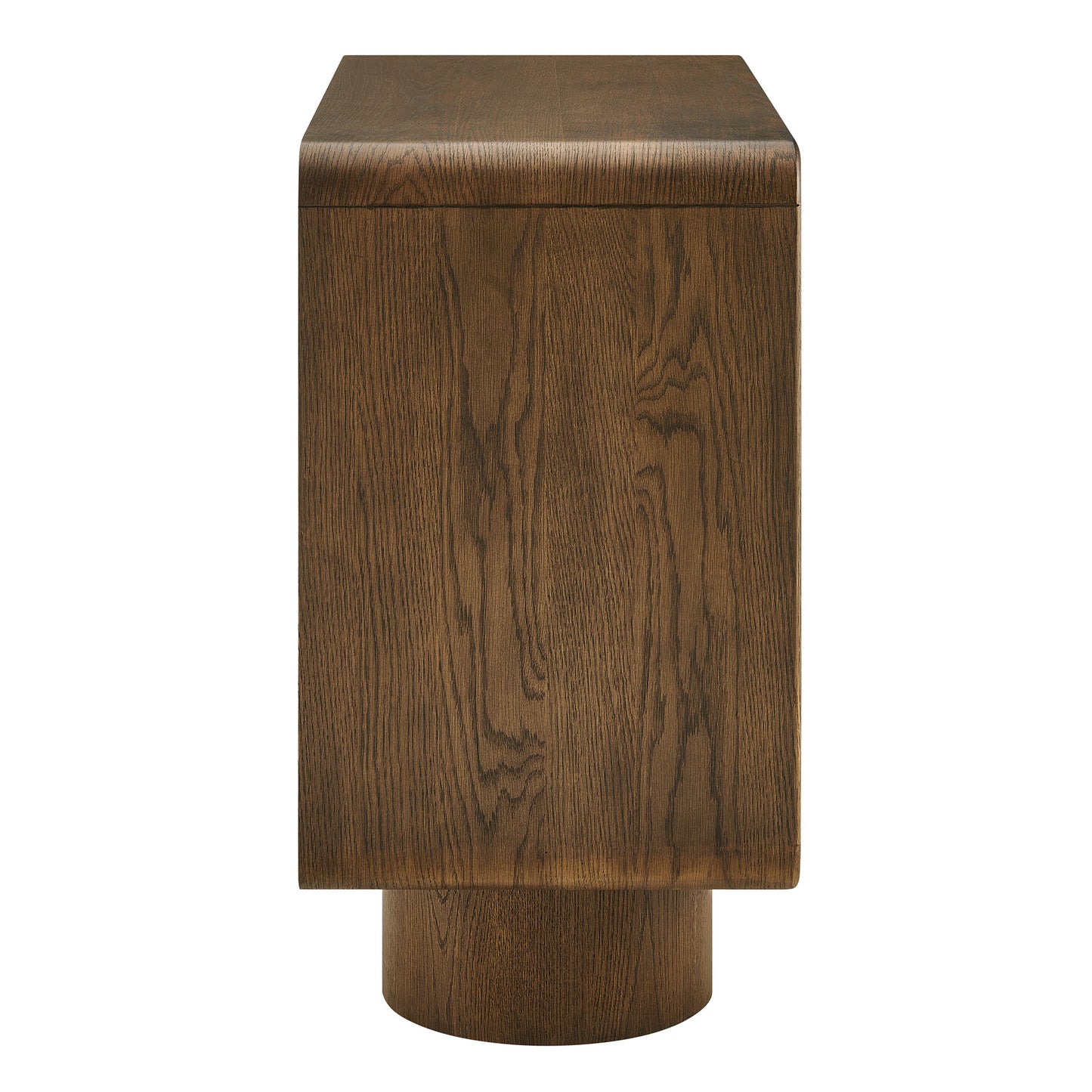 Cassia 2-Door Curved Wood Accent Cabinet in Walnut