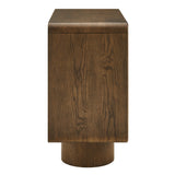 Cassia 2-Door Curved Wood Accent Cabinet in Walnut