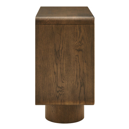Lumo 2-Door Curved Wood Accent Cabinet in Walnut