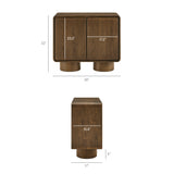 Cassia 2-Door Curved Wood Accent Cabinet in Walnut