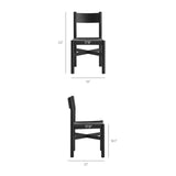 Wells Oak Wood Dining Side Chair With Woven Seat in Black