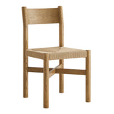 Wells Oak Wood Dining Side Chair With Woven Seat in Weathered Oak