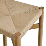 Wells Oak Wood Counter Stools With Woven Seats Set of 2 in Weathered Oak
