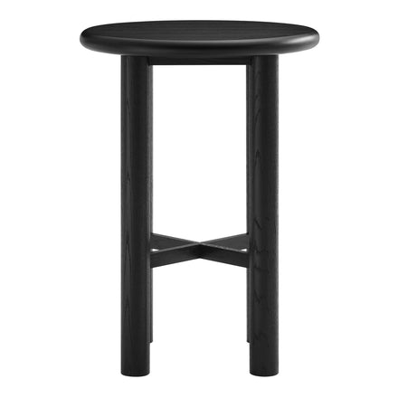 Alvia Round 30" Oak Wood Bar Table in Black