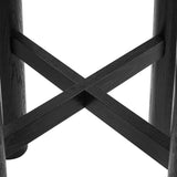 Wells Round 30" Oak Wood Bar Table in Black