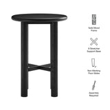 Wells Round 30" Oak Wood Bar Table in Black