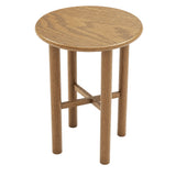 Wells Round 30" Oak Wood Bar Table in Weathered Oak
