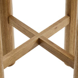 Wells Round 30" Oak Wood Bar Table in Weathered Oak