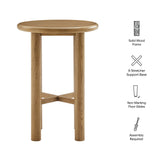 Wells Round 30" Oak Wood Bar Table in Weathered Oak