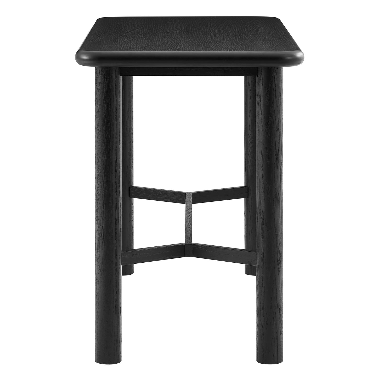 Wells Rectangular 60" Oak Wood Bar Table in Black