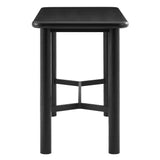 Wells Rectangular 60" Oak Wood Bar Table in Black
