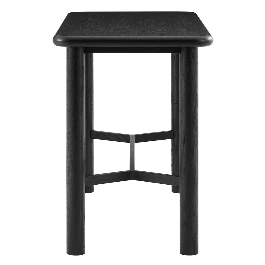 Wells Rectangular 60" Oak Wood Bar Table in Black